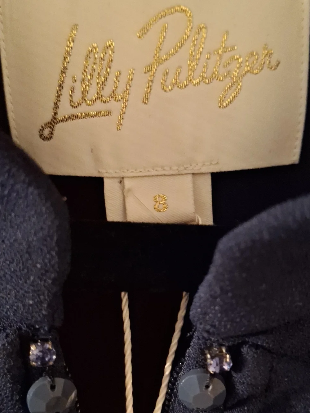 Lilly Pulitzer Adalee Ruffle Beaded Shift In True Navy - Picture 3 of 10
